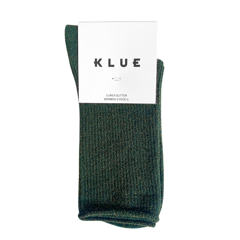 Grüne Socken aus Lurex-Lyocell mit Glitzer