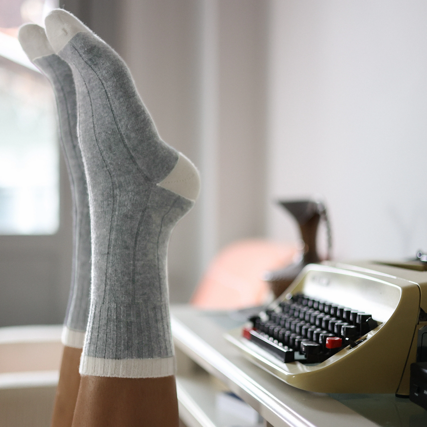 
                  
                    Grey Merino Wool Banded Socks
                  
                