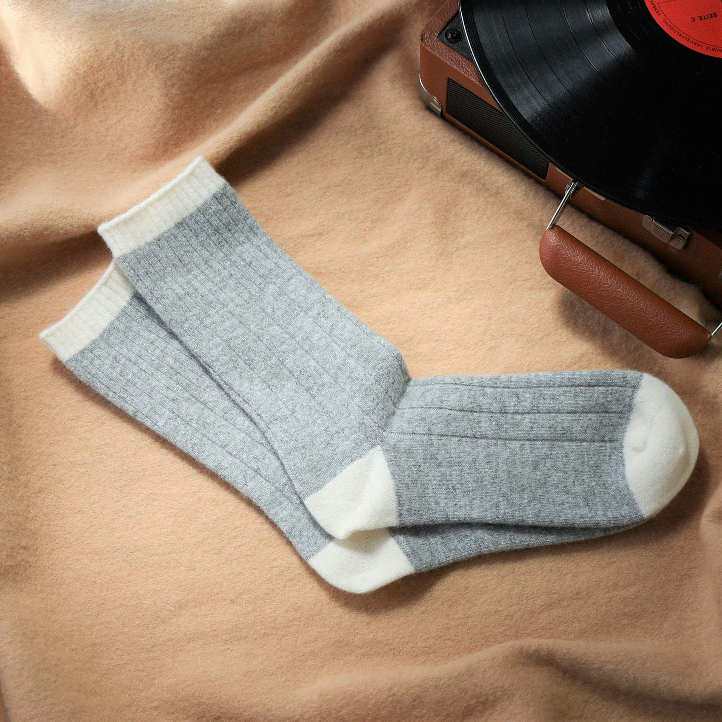 
                  
                    Grey Merino Wool Banded Socks
                  
                