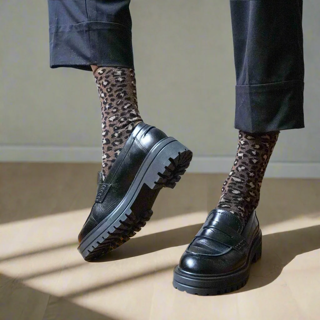 
                  
                    Leopard Brown Glitter Lurex Lyocell Socks
                  
                