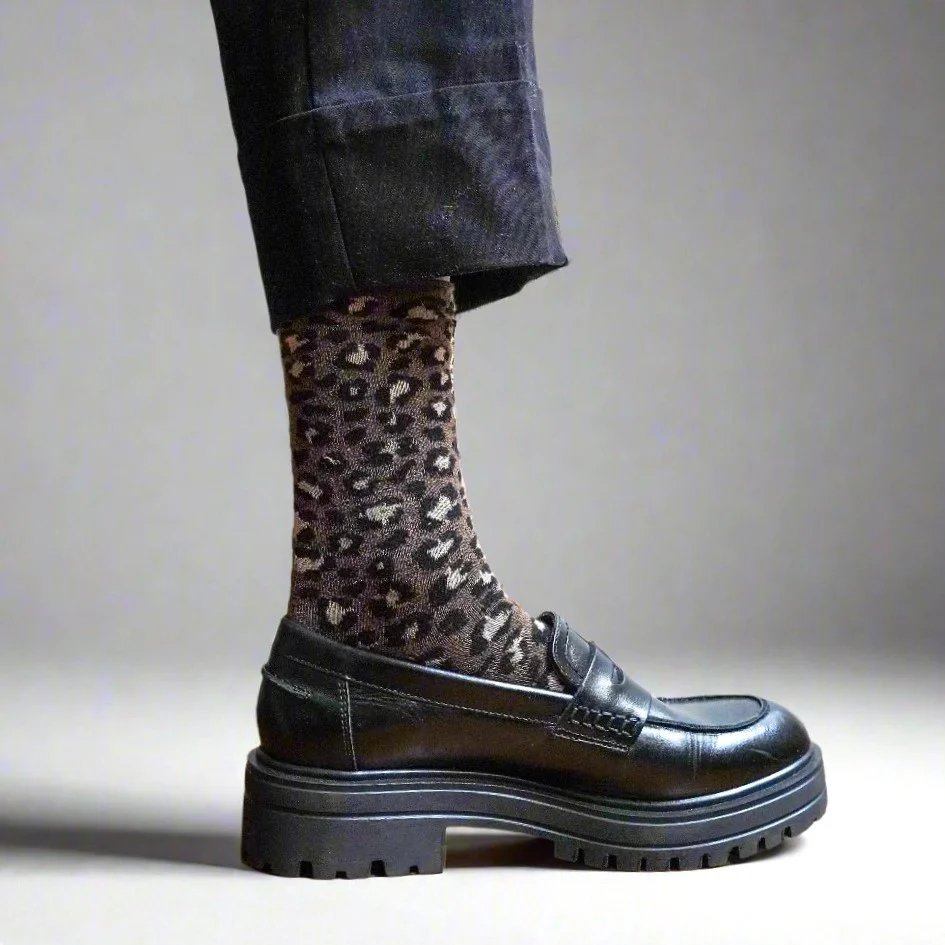 
                  
                    Leopard Brown Glitter Lurex Lyocell Socks
                  
                