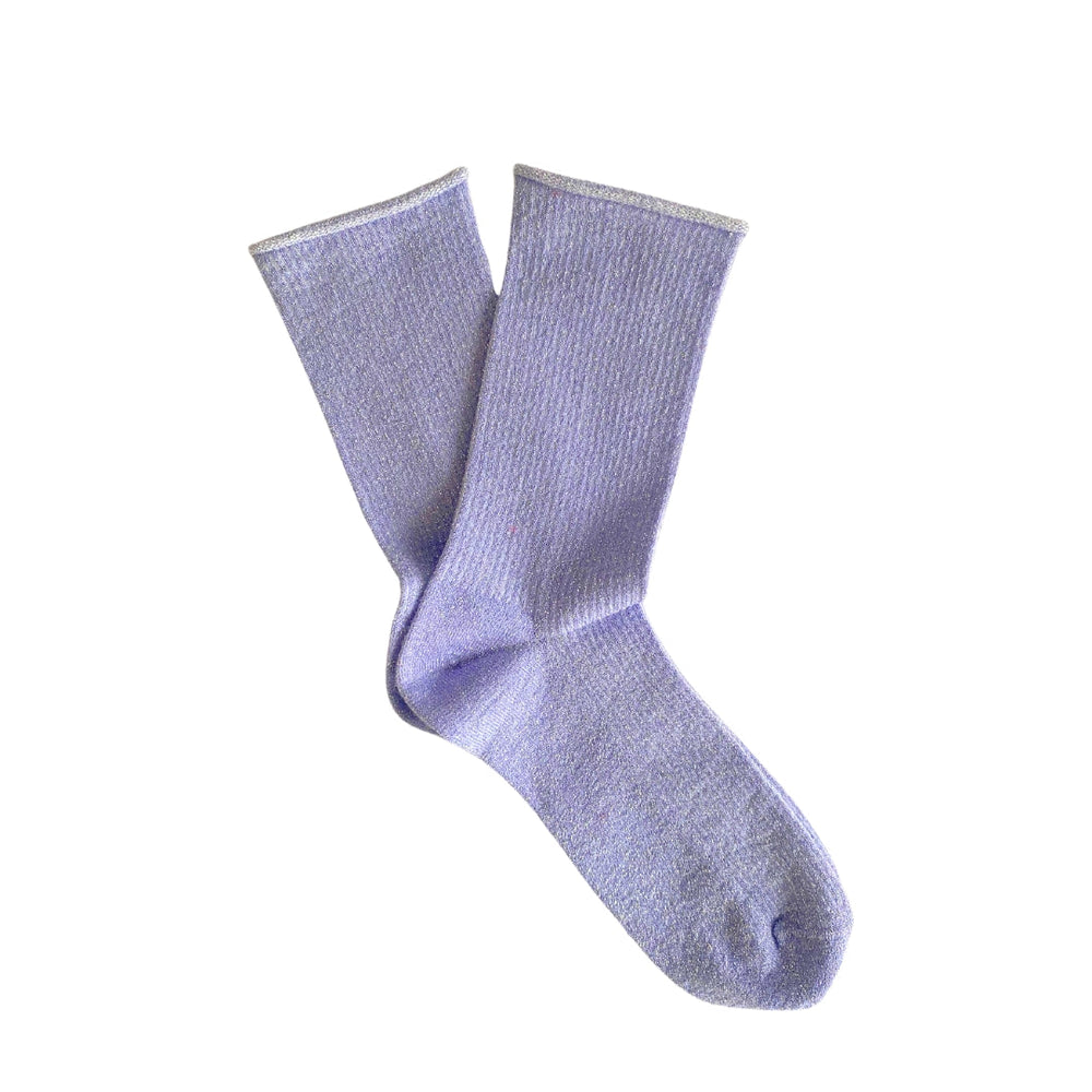 Lila Glitzernde Lurex Lyocell Socken