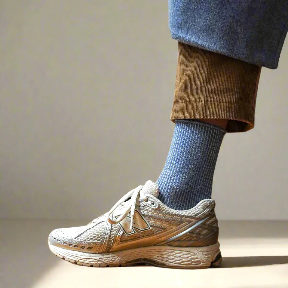 Mineral Blue Glitter Lurex Lyocell Socks