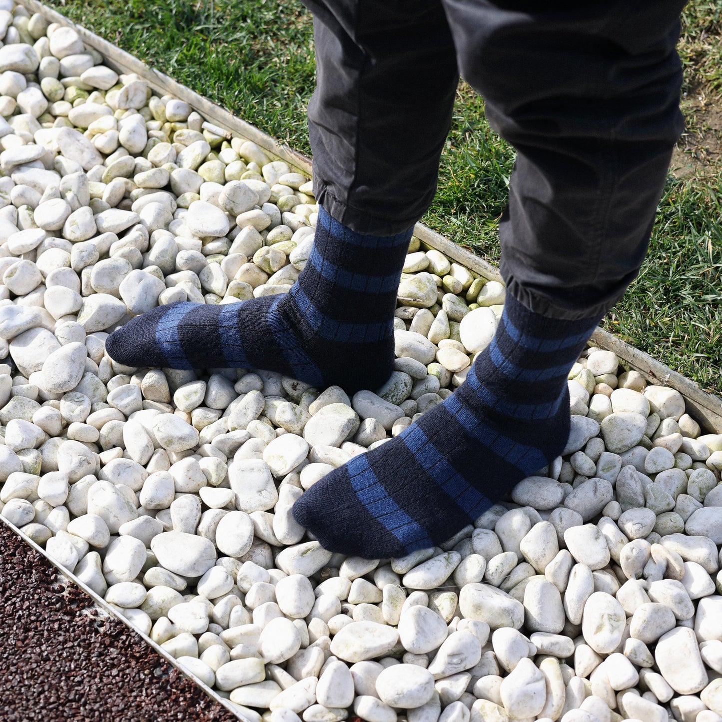
                  
                    Navy And Blue Merino Wool Stripes Socks
                  
                