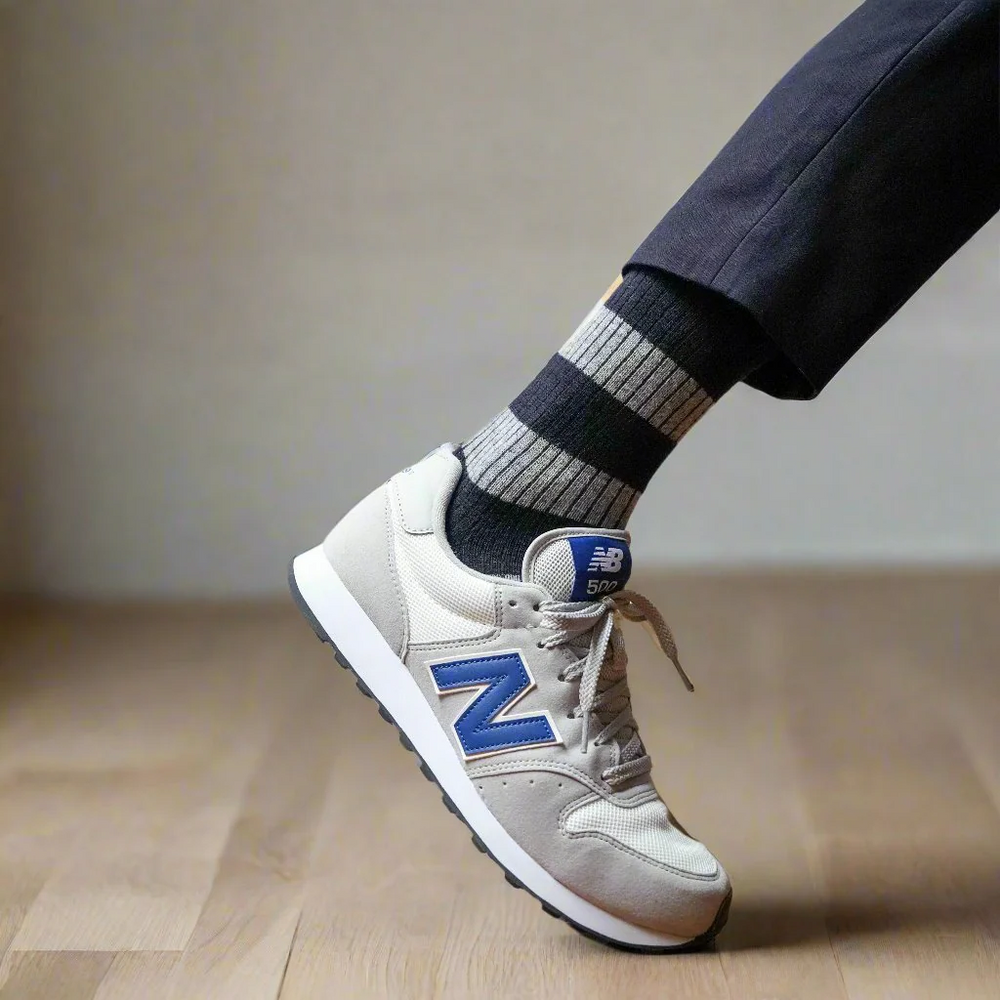 
                  
                    Navy And Grey Merino Wool Stripes Socks
                  
                