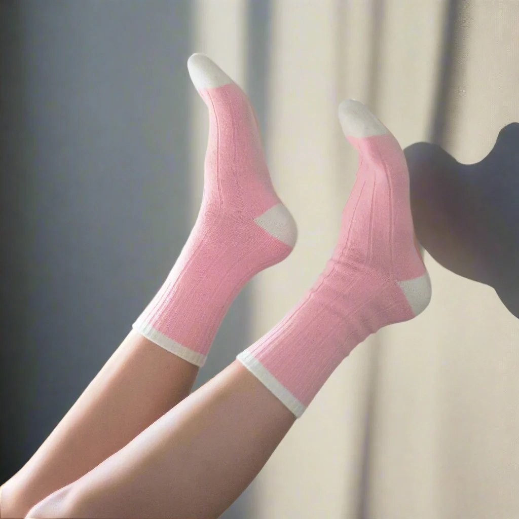 
                  
                    Pink Merino Wool Banded Socks
                  
                