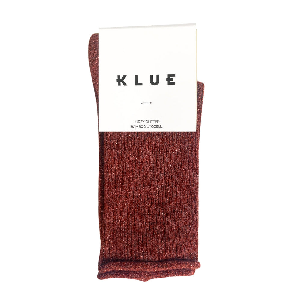 Rote Glitzersocken aus Lurex-Lyocell