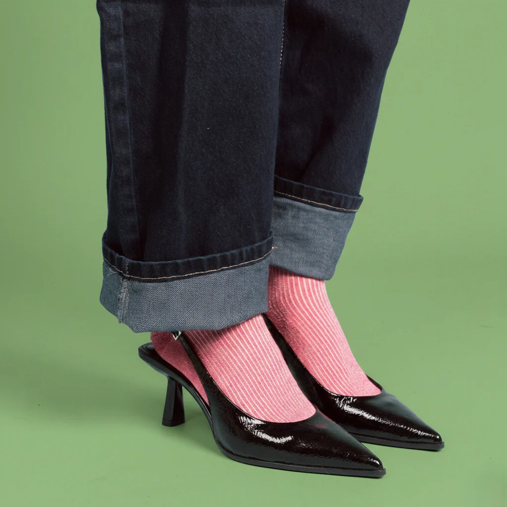 
                  
                    Strawberry Red Glitter Lurex Lyocell Socks
                  
                