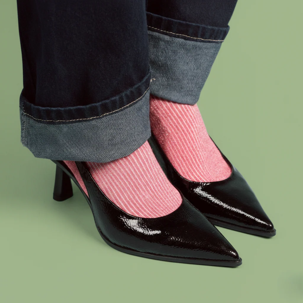 
                  
                    Strawberry Red Glitter Lurex Lyocell Socks
                  
                