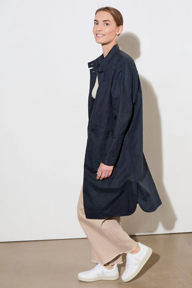 
                  
                    MIRA Navy Long Coat
                  
                
