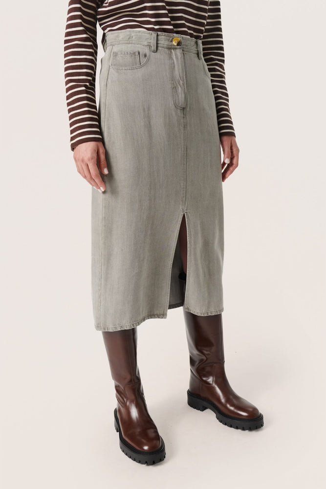 
                  
                    SLFRIDAY Light Grey Denim Skirt
                  
                