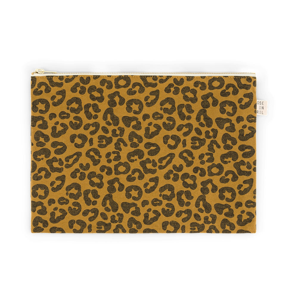 Caramel Leopard Print Pouch