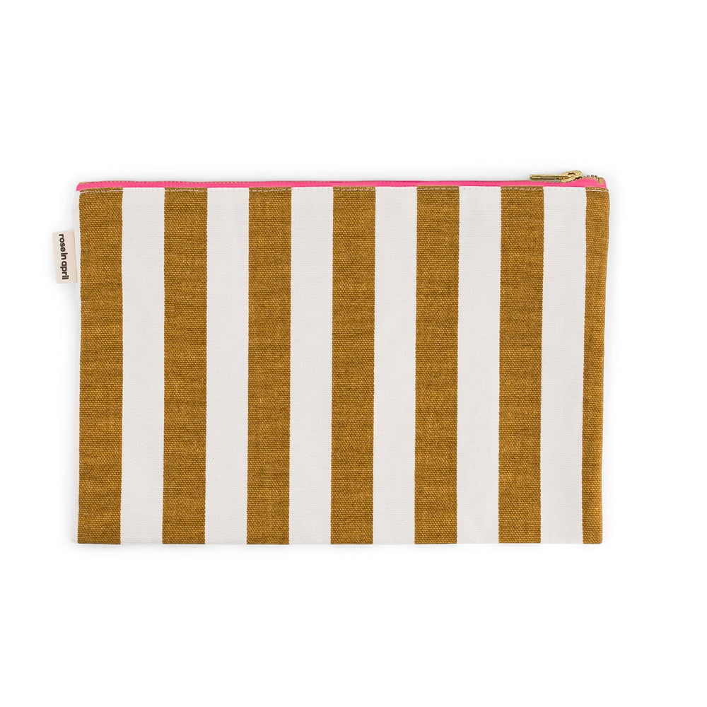 LILI Caramel Stripe Print Pouch