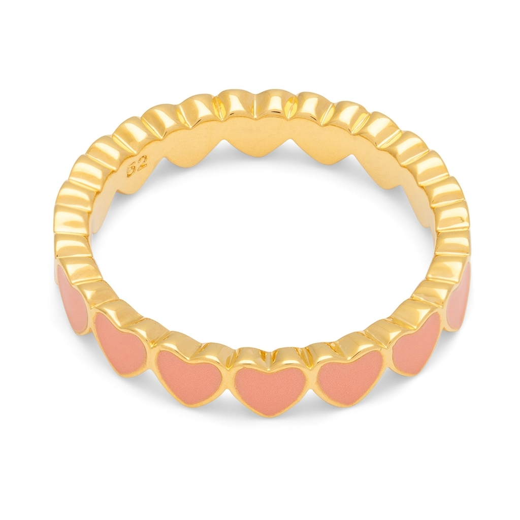 
                  
                    Burnt Coral Connected Hearts Ring
                  
                