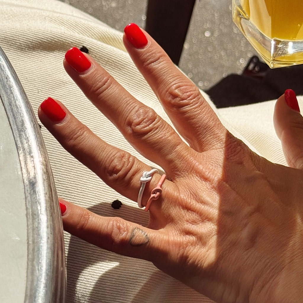 
                  
                    Burnt Coral Love Knot Ring
                  
                