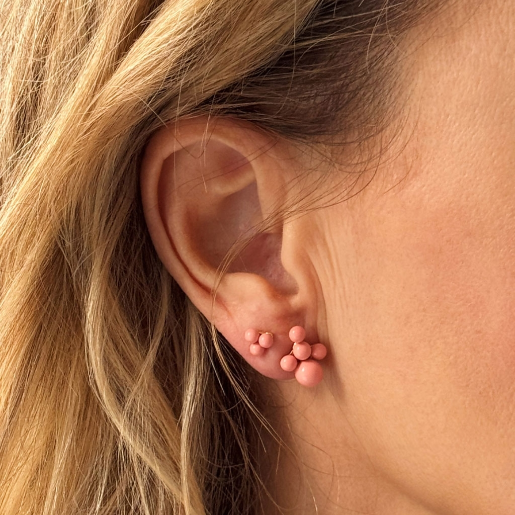 
                  
                    Burnt Coral Trio Enamel Stud Earring
                  
                