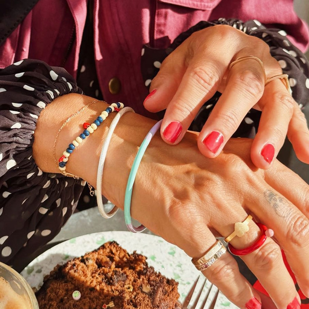 
                  
                    Rainbow Color Quatro Bangle
                  
                