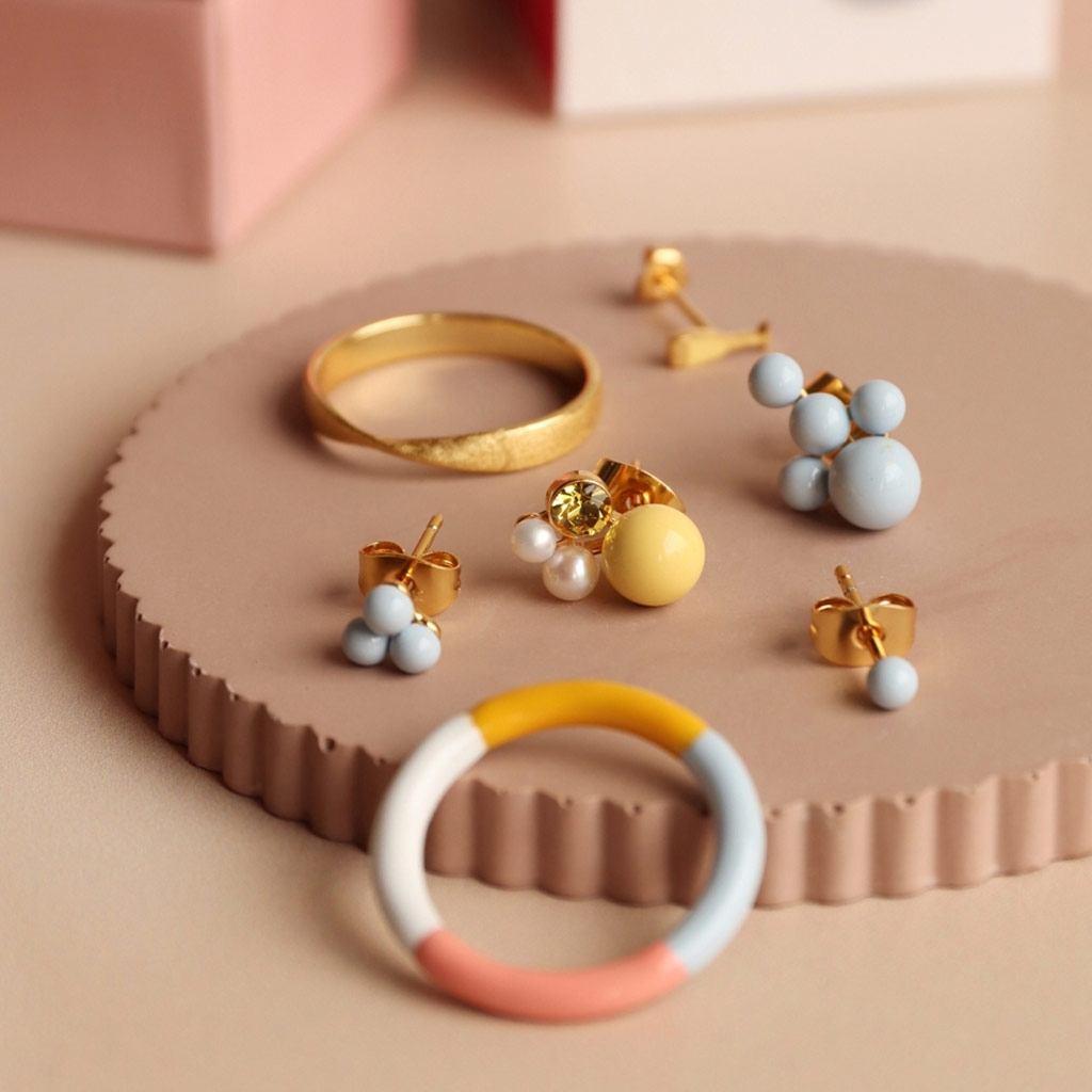 
                  
                    Skyride Blue Trio Enamel Stud Earring
                  
                