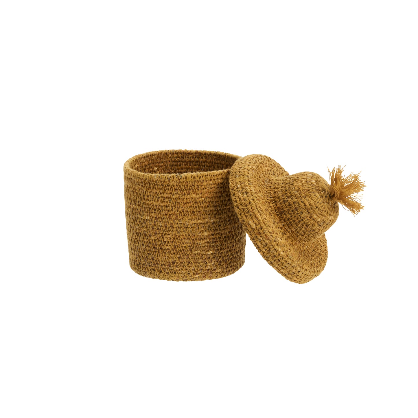 
                  
                    Yellow Seagrass Lid Basket
                  
                