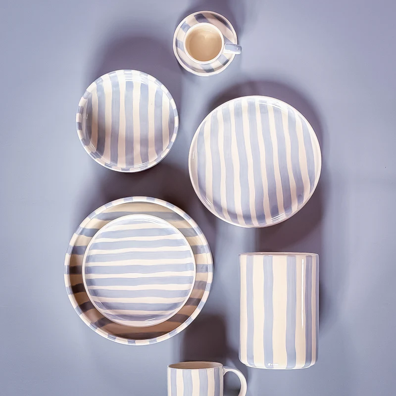 
                  
                    Large Morning Azzurro Stripes Bowl
                  
                