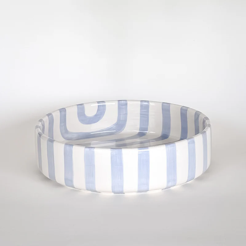 
                  
                    Large Morning Azzurro Stripes Bowl
                  
                