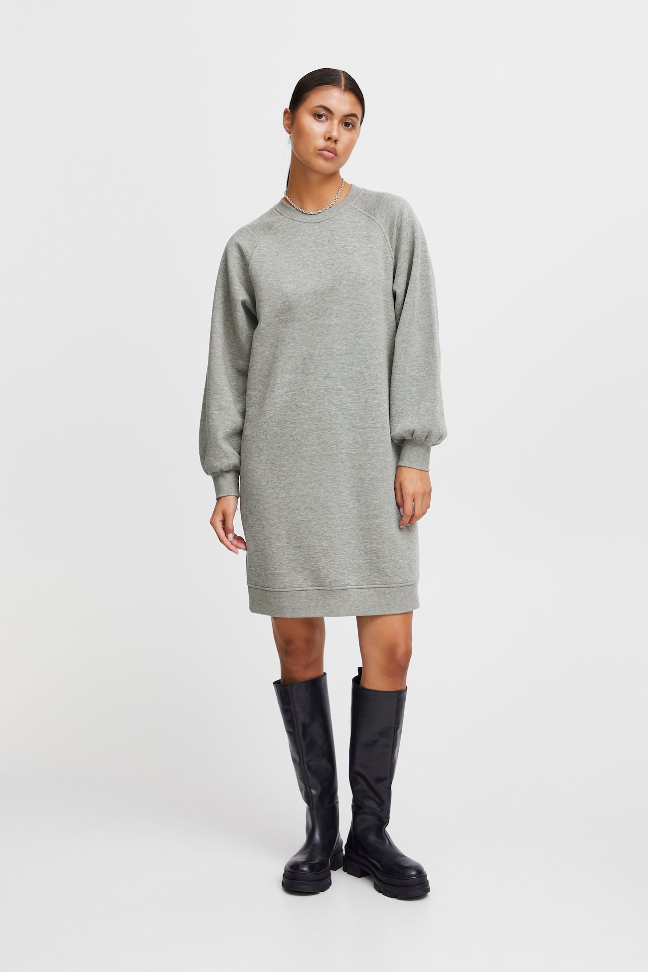 
                  
                    IHMALO Medium Grey Melange Dress
                  
                