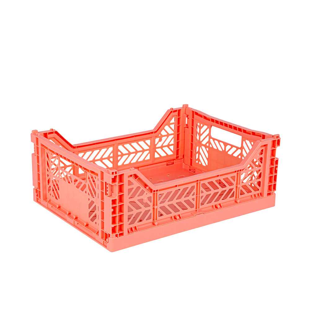 Midi Salmon Pink Folding Crate