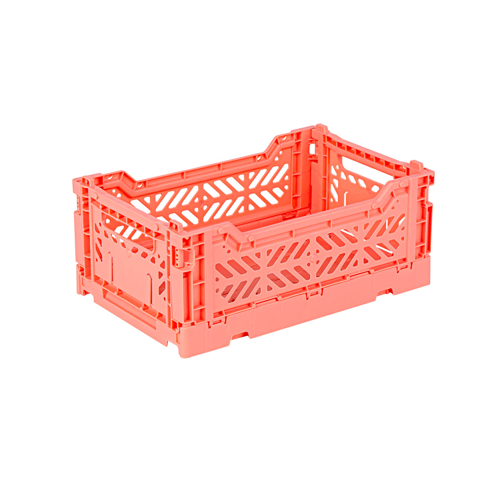 Mini Salmon Pink Folding Crate