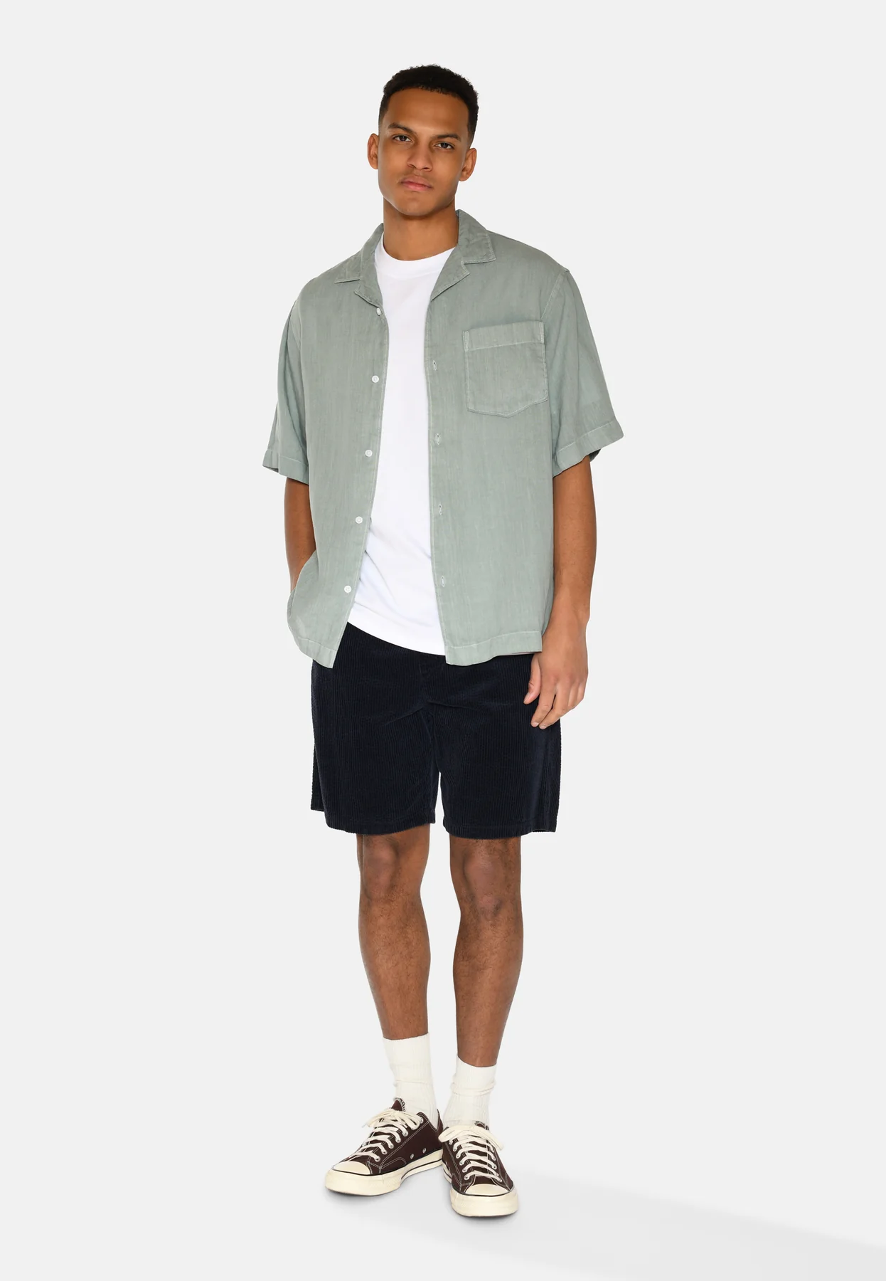 
                  
                    HAYDEN Gray Mist Short Sleeved Linen Shirt
                  
                