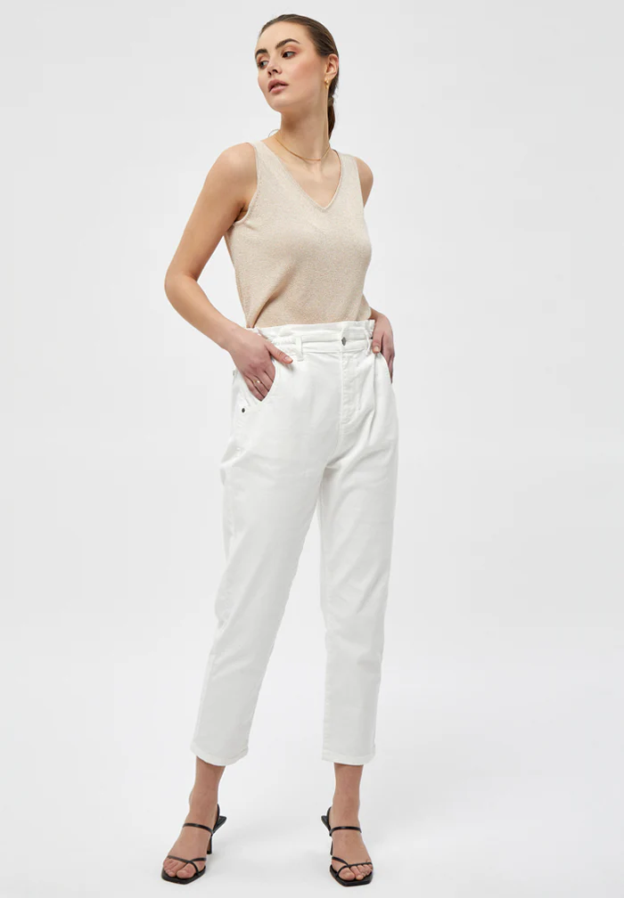 
                  
                    MSCARLI Medal Gold Metallic Strick-Tanktop
                  
                