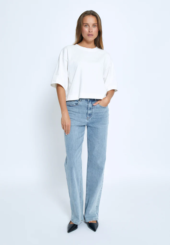 
                  
                    MSGAMMA Cloud Dancer Cropped T-Shirt
                  
                