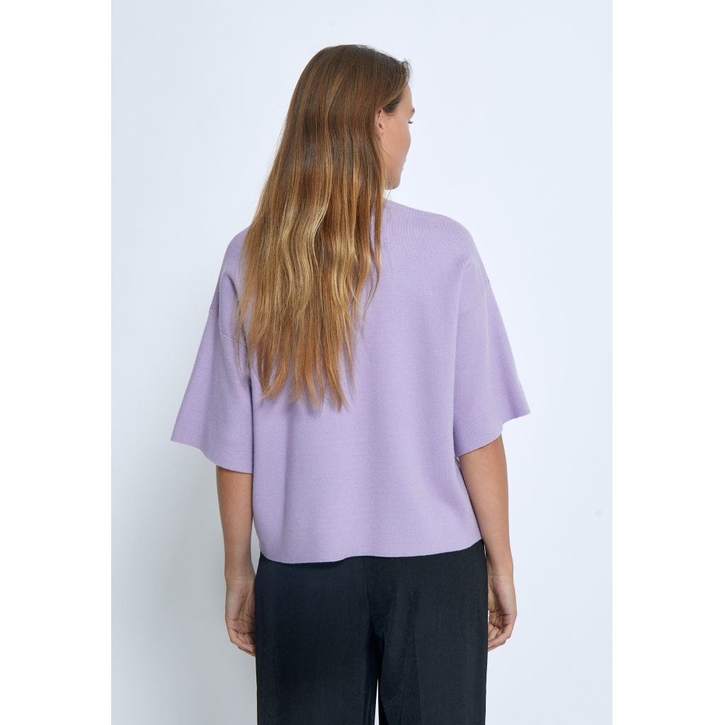 
                  
                    MSLUPI Pastel Lilac Knit T-Shirt
                  
                