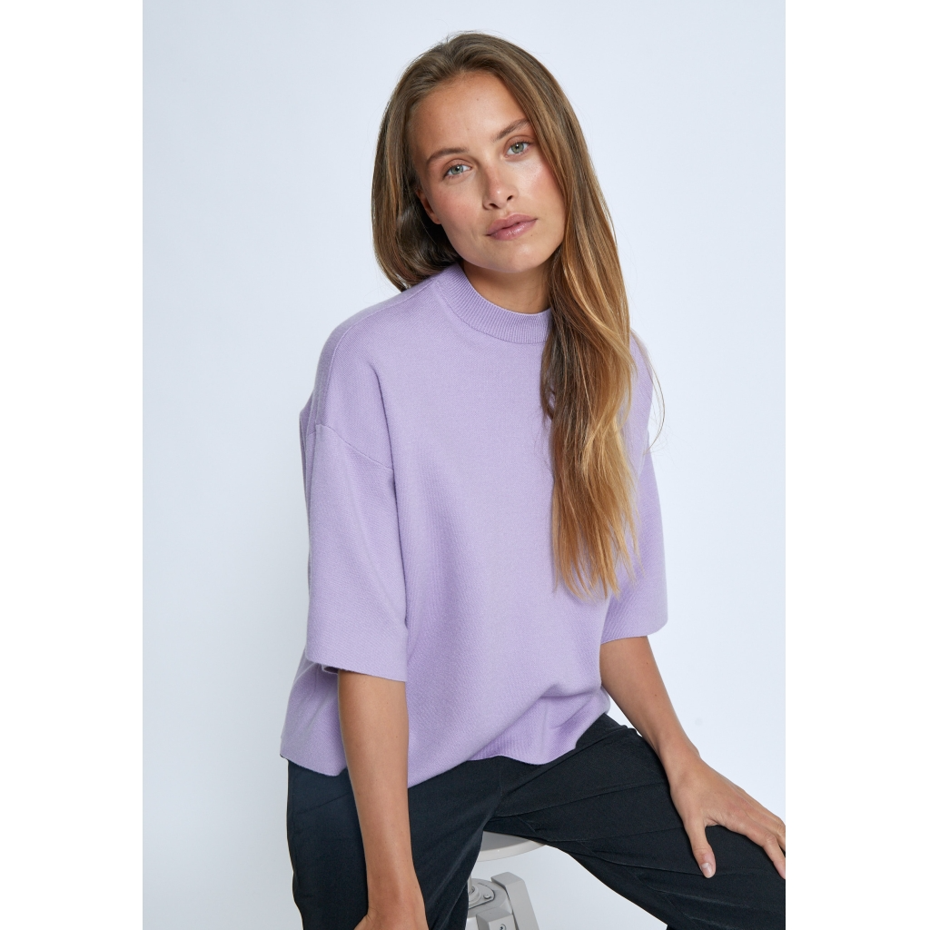 
                  
                    MSLUPI Pastel Lilac Knit T-Shirt
                  
                