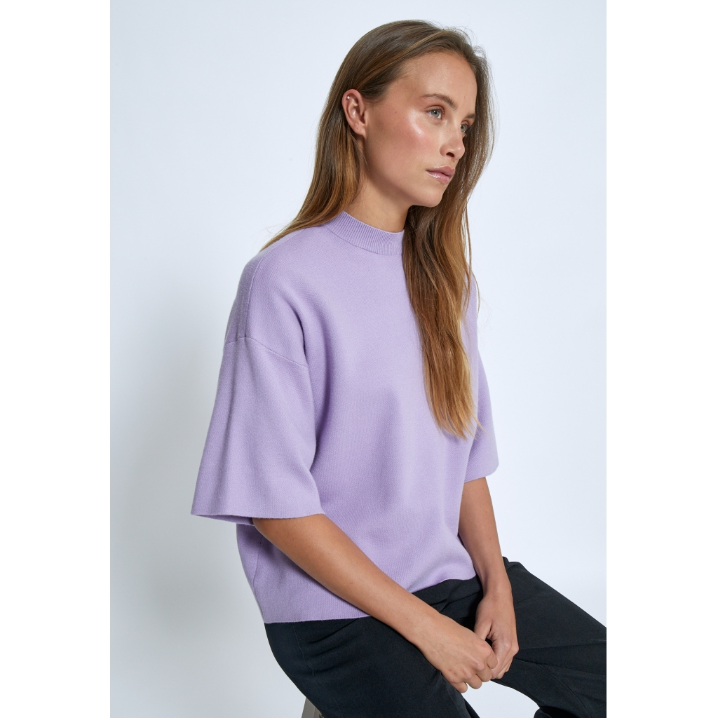 
                  
                    MSLUPI Pastel Lilac Knit T-Shirt
                  
                