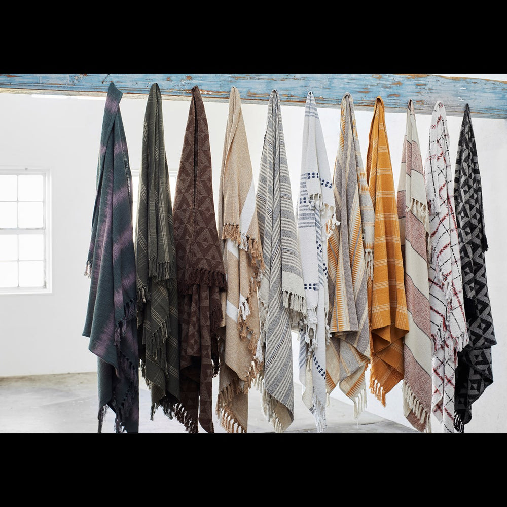 
                  
                    Ruby Wine Off White Black Recycled Cotton Throw
                  
                