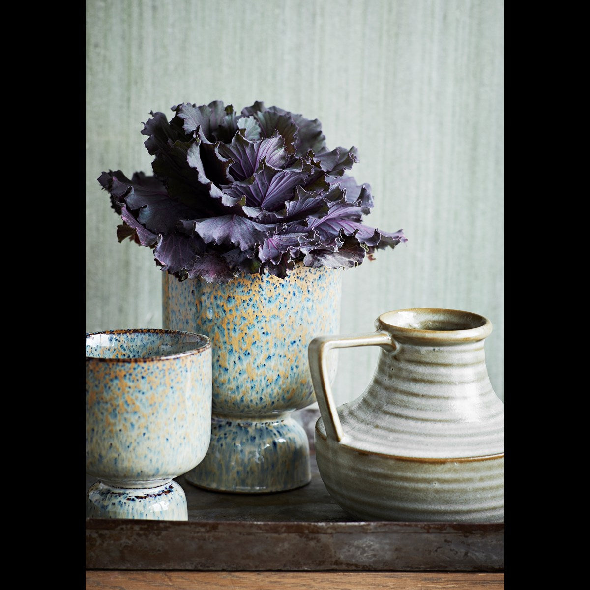 
                  
                    Liquen Blue Rust Stoneware  Flower Pot
                  
                
