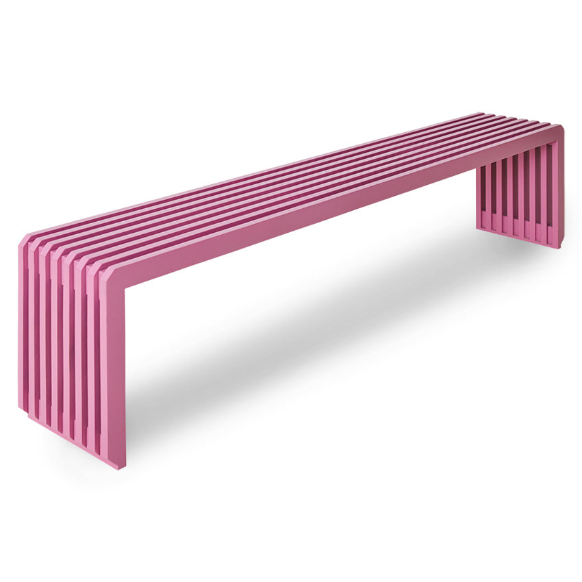 Große Lattenbank in Pink