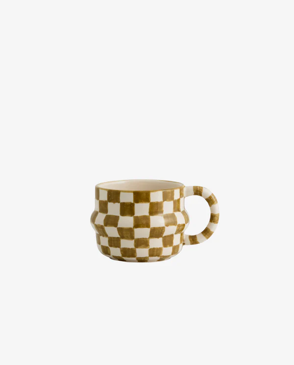 YSIA Tasse mit grünem Elfenbein-Karomuster