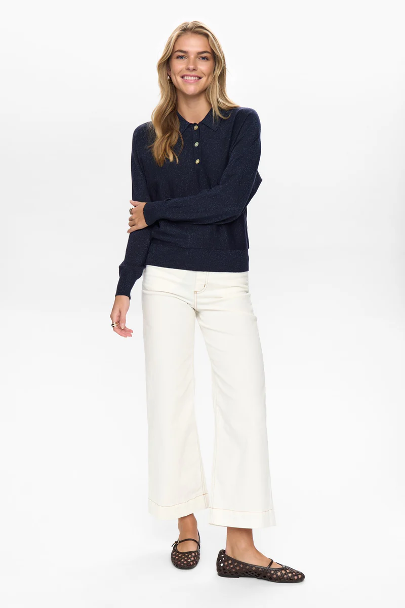 
                  
                    NUDAJANA Dark Sapphire Polo Jumper
                  
                