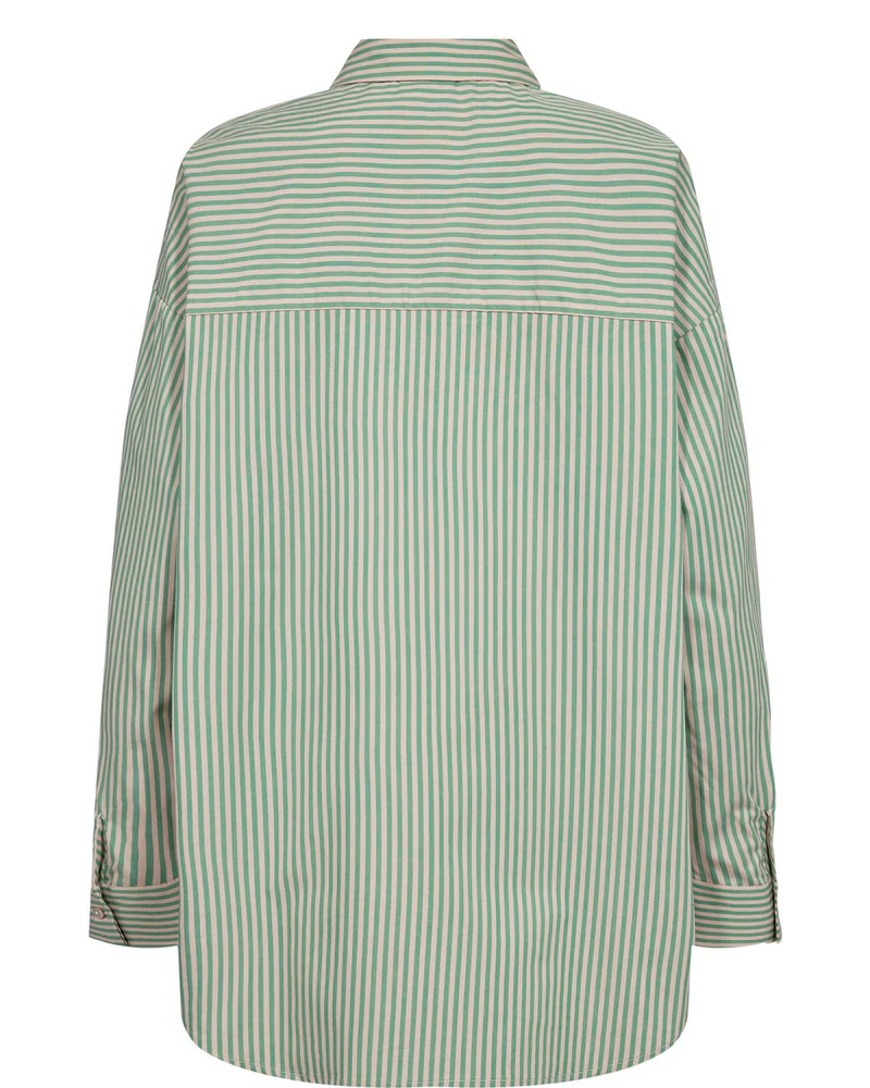 
                  
                    NUHAILEY Vibrant Green Striped Shirt
                  
                