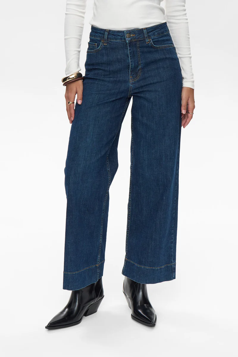 NUPARIS Dunkelblaue verkürzte Jeans