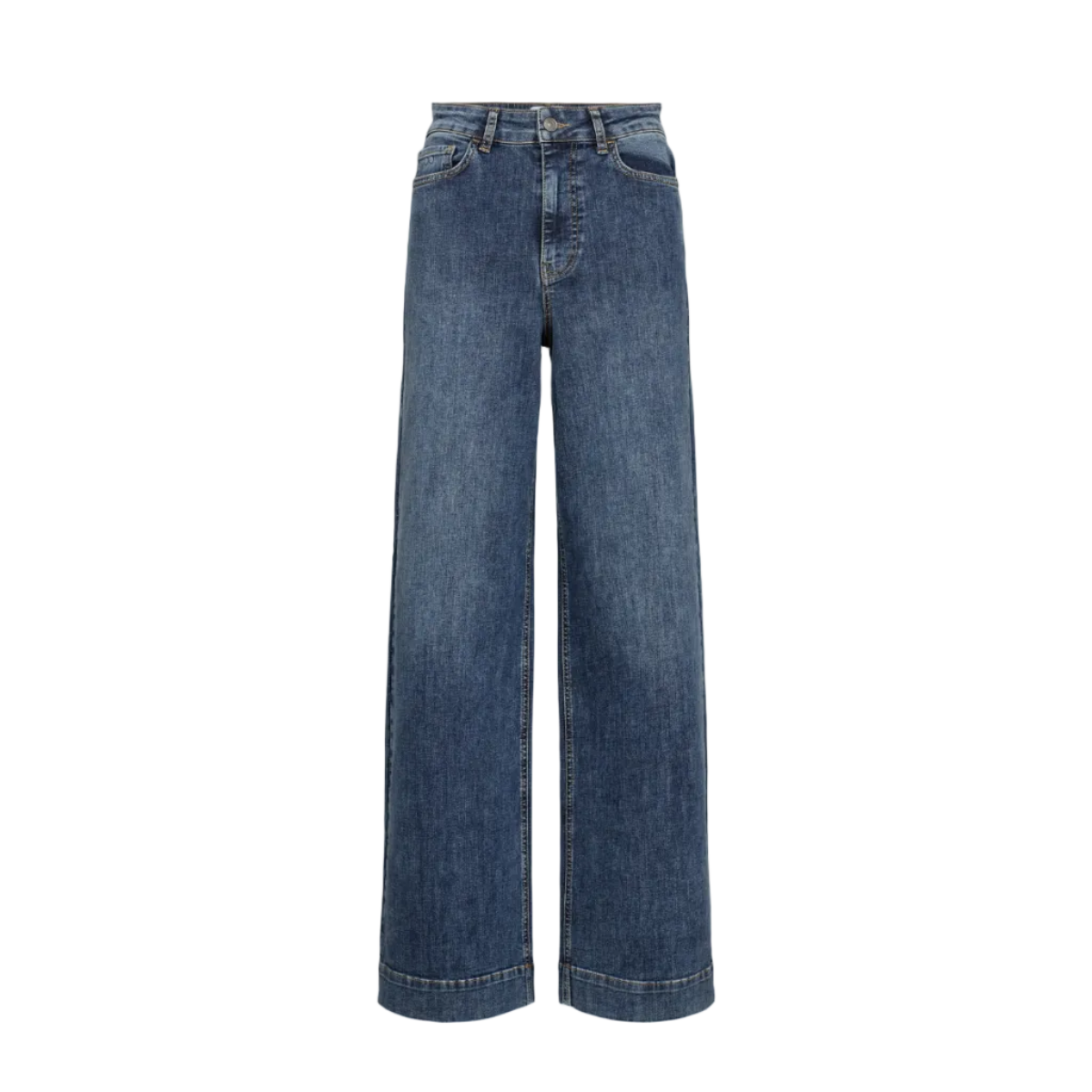 
                  
                    NUPARIS Medium Blue Grain Denim Wide Jeans
                  
                