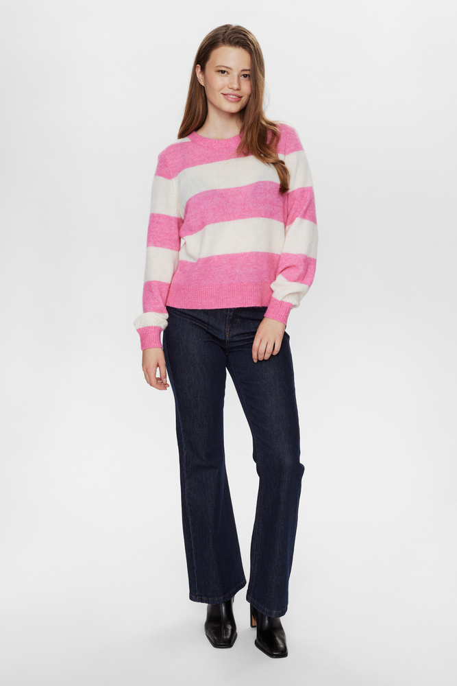 
                  
                    NURIETTE Pink Cosmos Big Stripe Jumper
                  
                