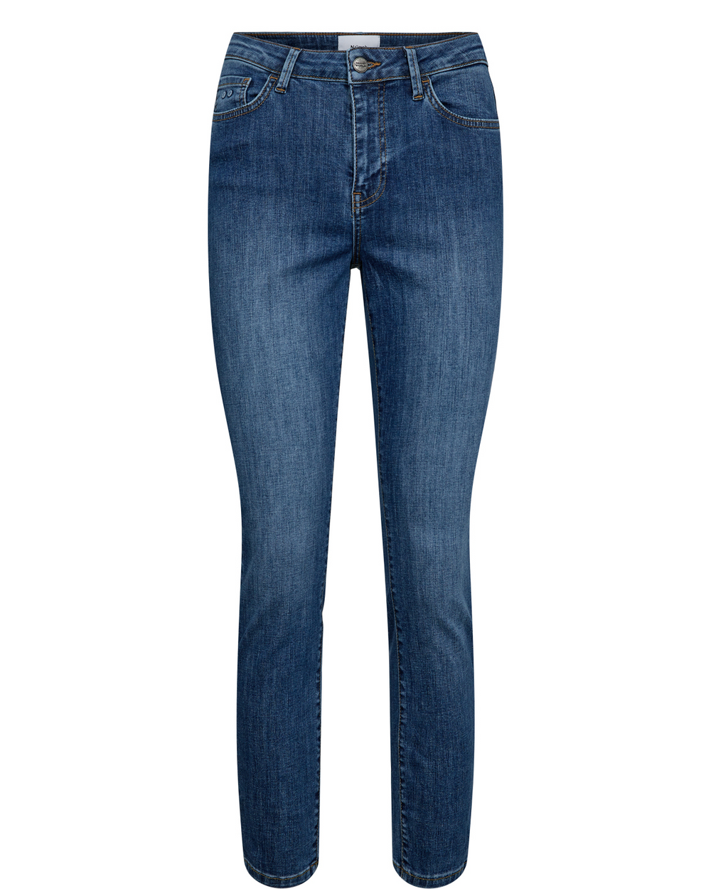 NUSIDNEY Mittelblaue verkürzte Jeans