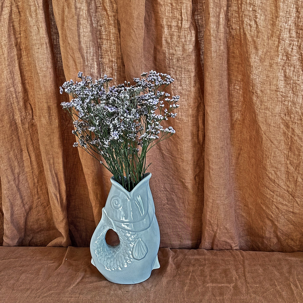 
                  
                    Large Frosted Blue Fish Jug Vase
                  
                