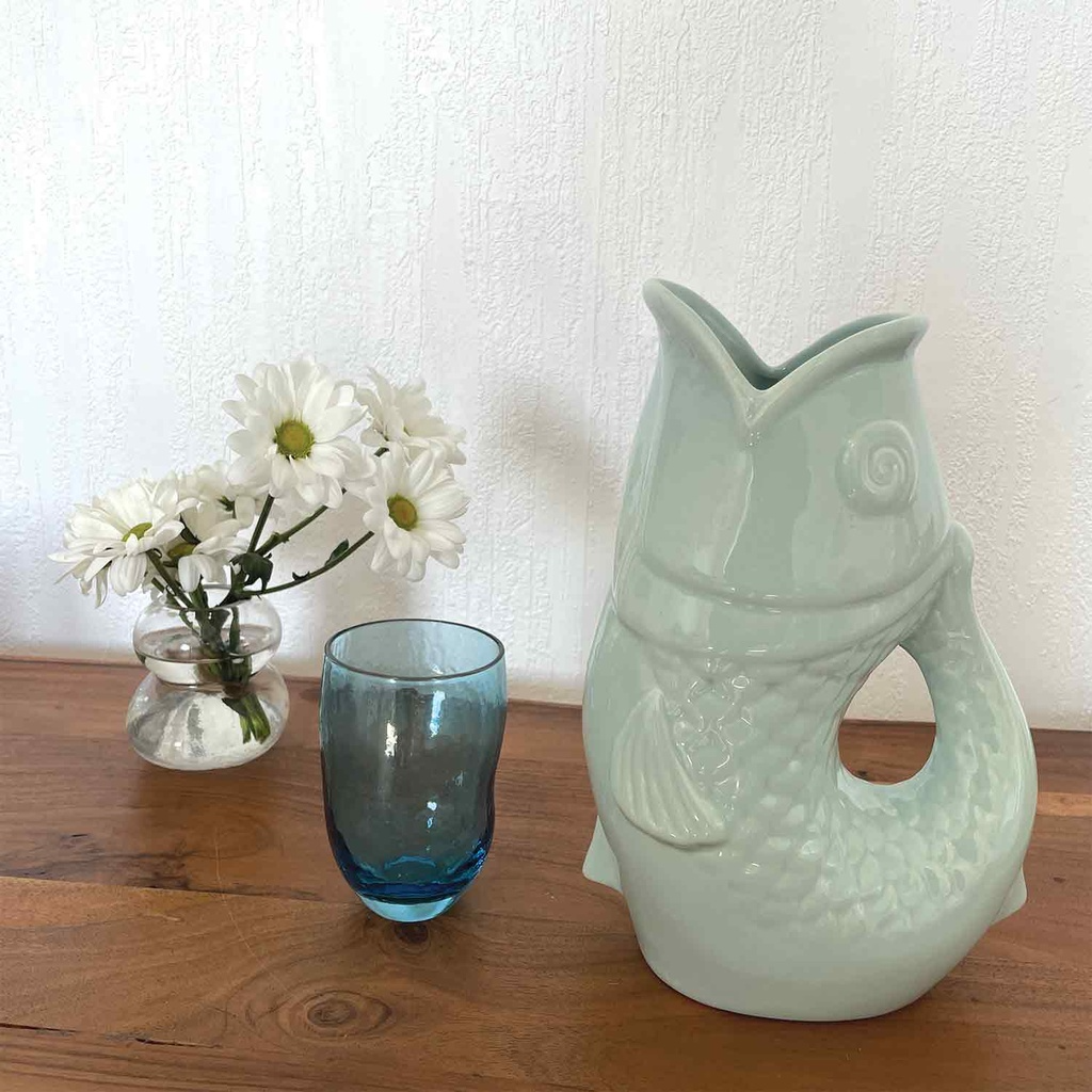 
                  
                    Large Frosted Blue Fish Jug Vase
                  
                