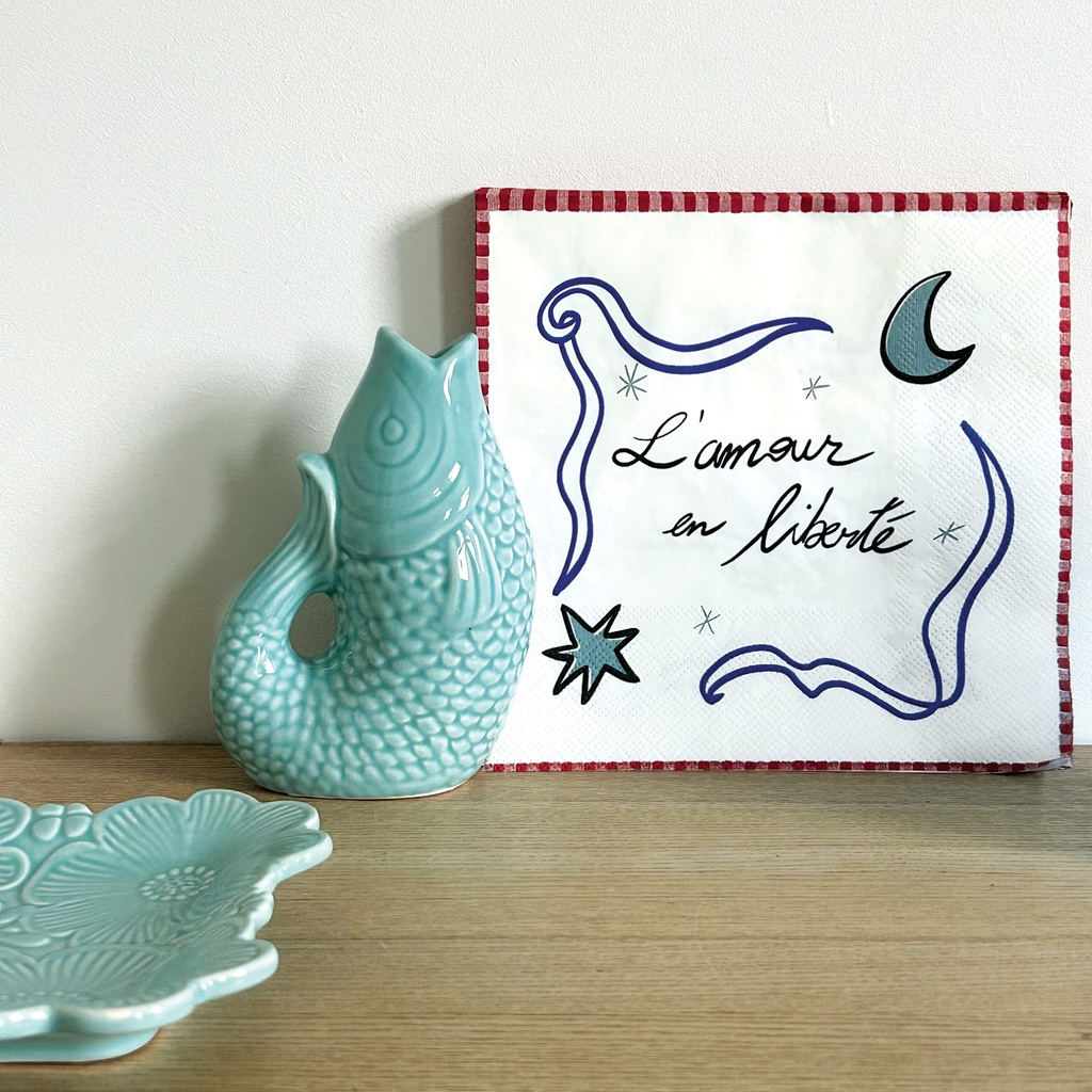 
                  
                    Small Frosted Blue Fish Ceramic Vase
                  
                
