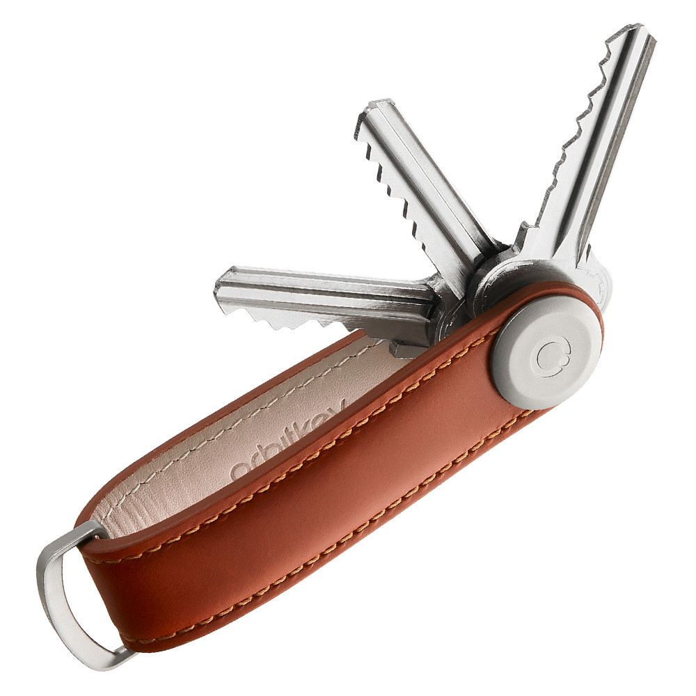 Schlüsselanhänger aus cognacbraunem Leder