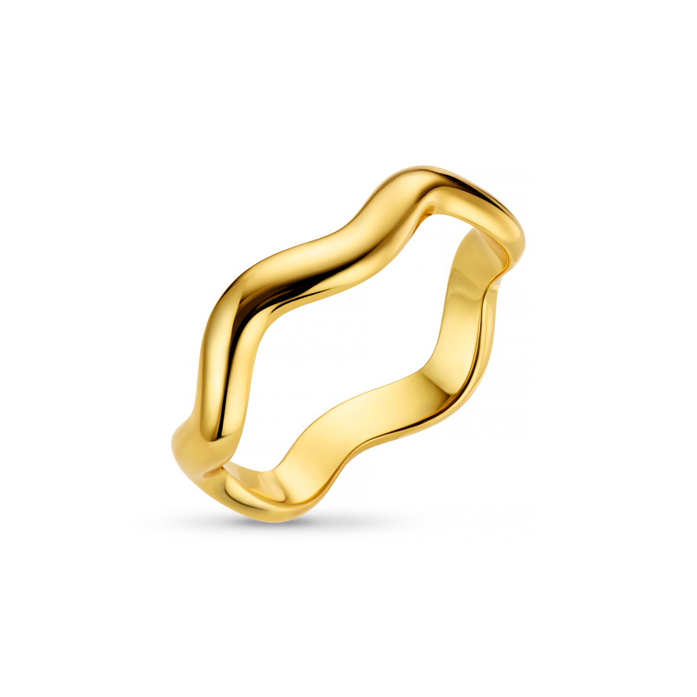 Pale Gold Polished Wave Ring