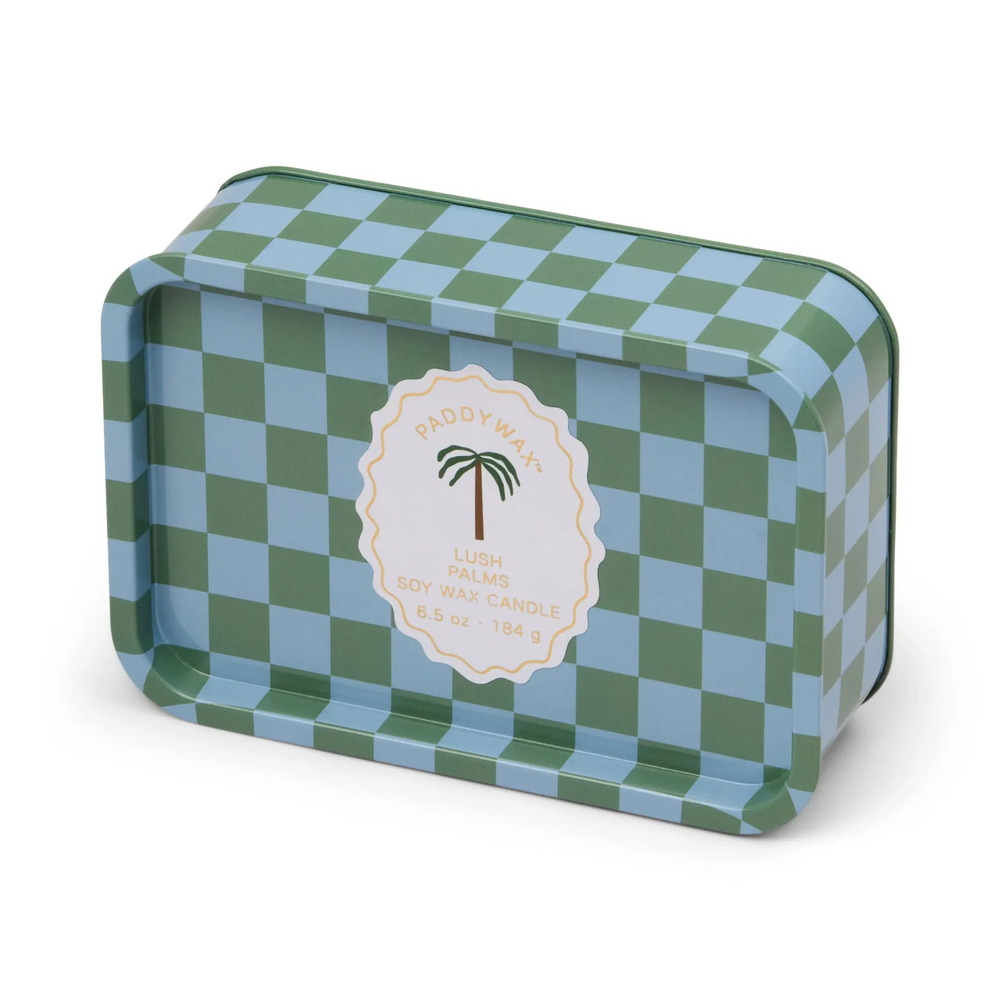 Eine DOPO Lush Palms Palm Printed Tin Candle